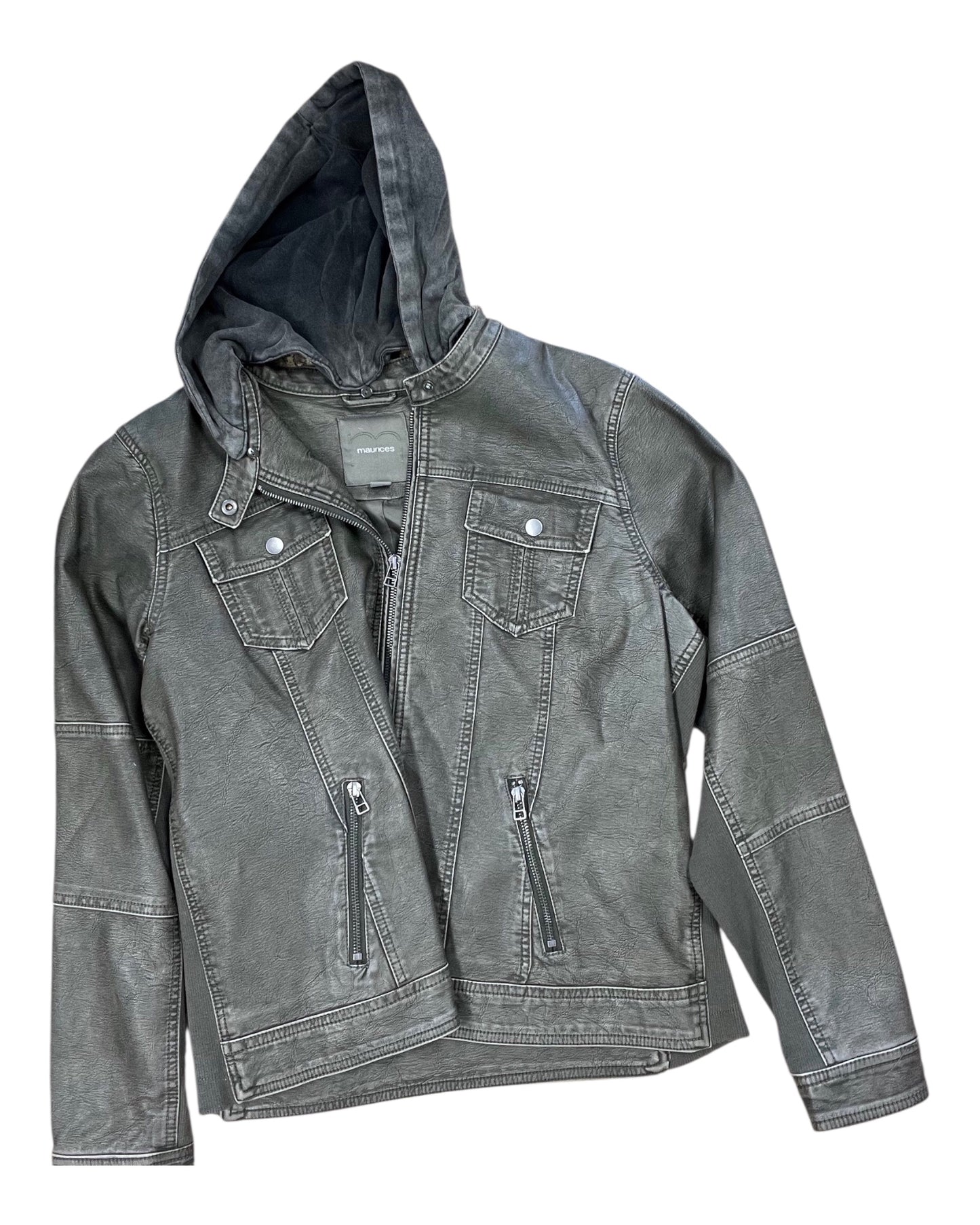 Jacket Moto By Maurices In Green, Size:Xl