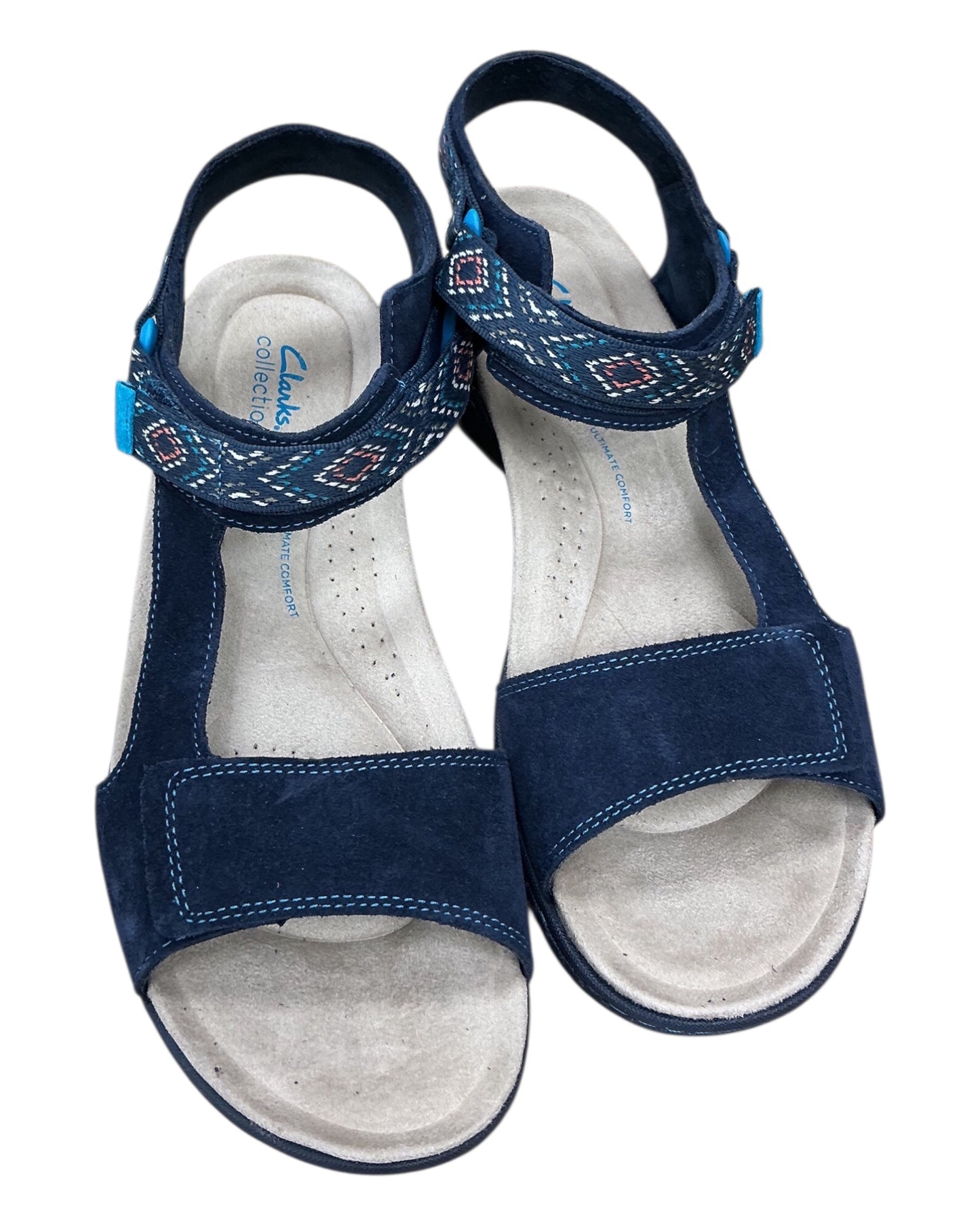 Sandals Flats By Clarks In Navy, Size:9.5