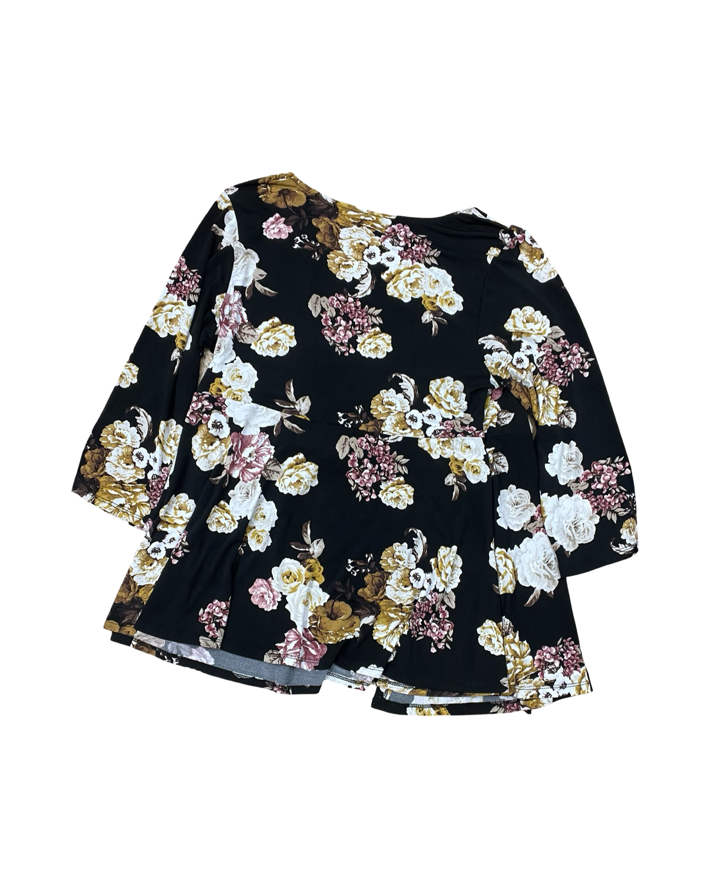 Top 3/4 Sleeve By Torrid In Black & Cream, Size:1X