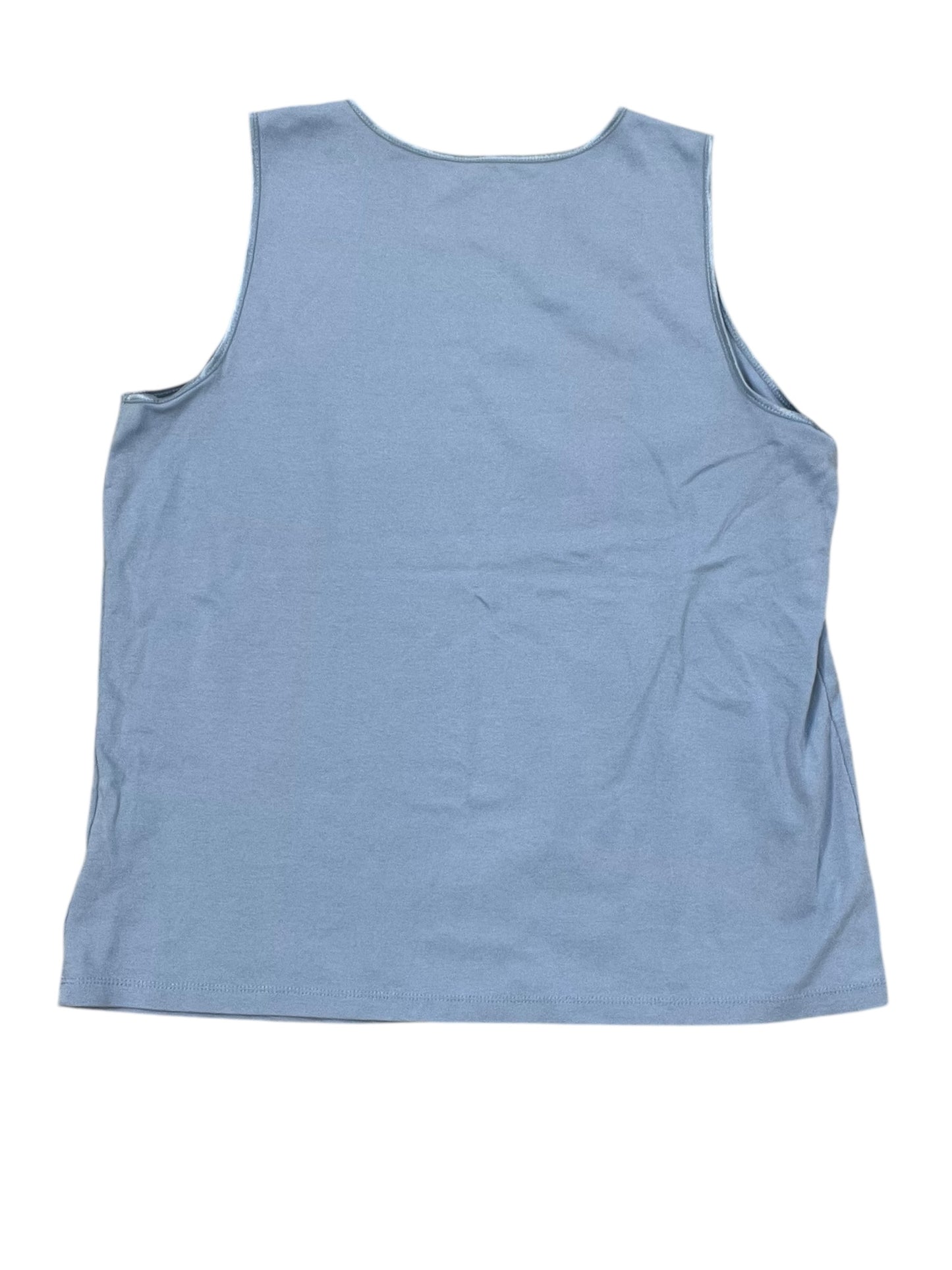 Top Sleeveless Basic By Cj Banks In Blue, Size:1X