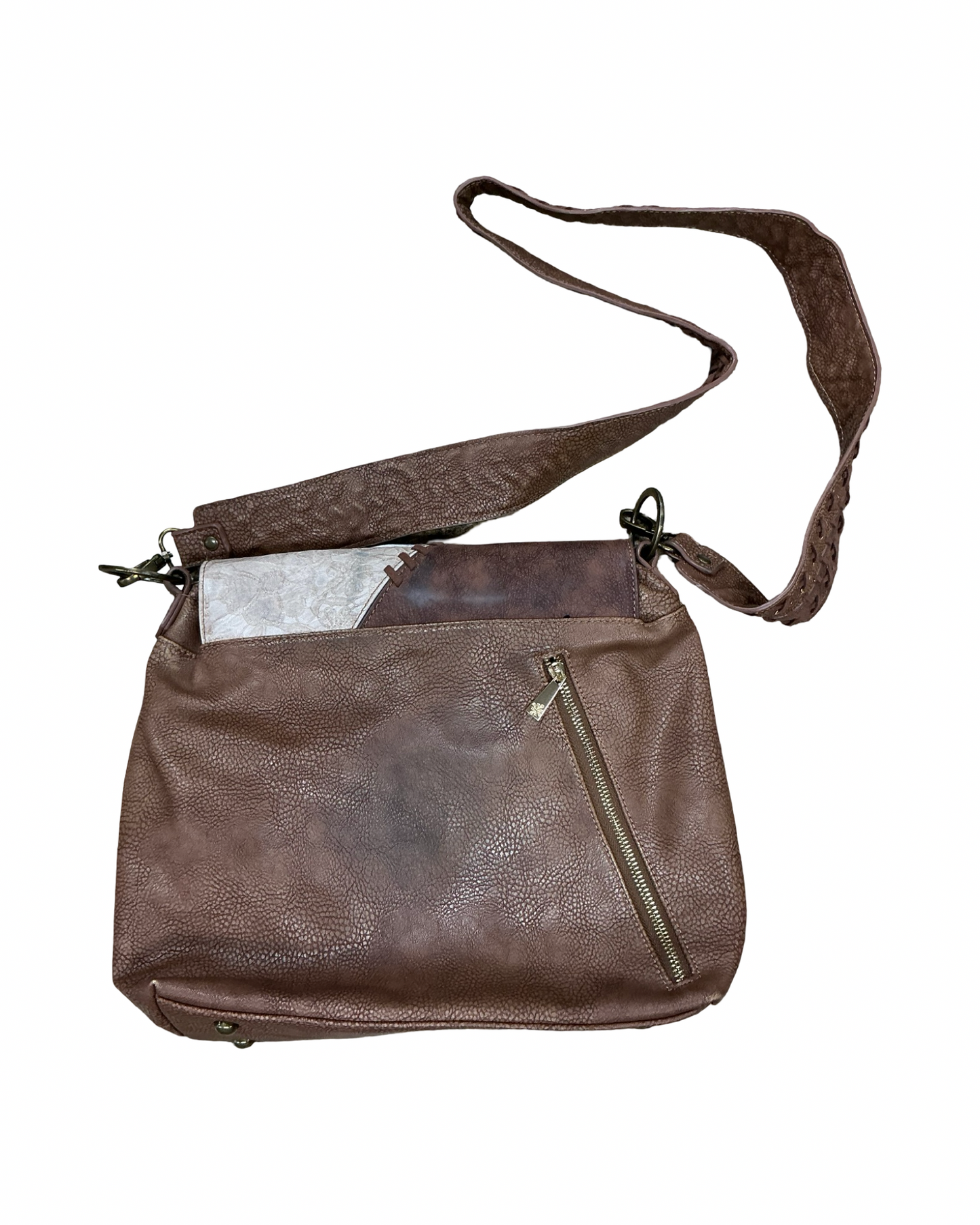 Crossbody By Clothes Mentor In Brown & Tan, Size:Medium