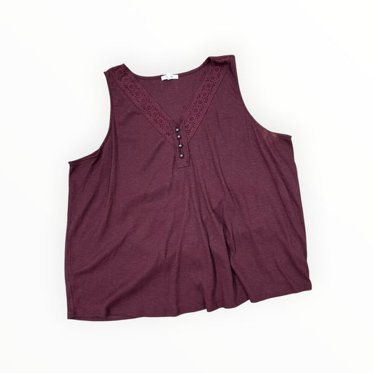 Top Sleeveless By Maurices In Maroon, Size:3X