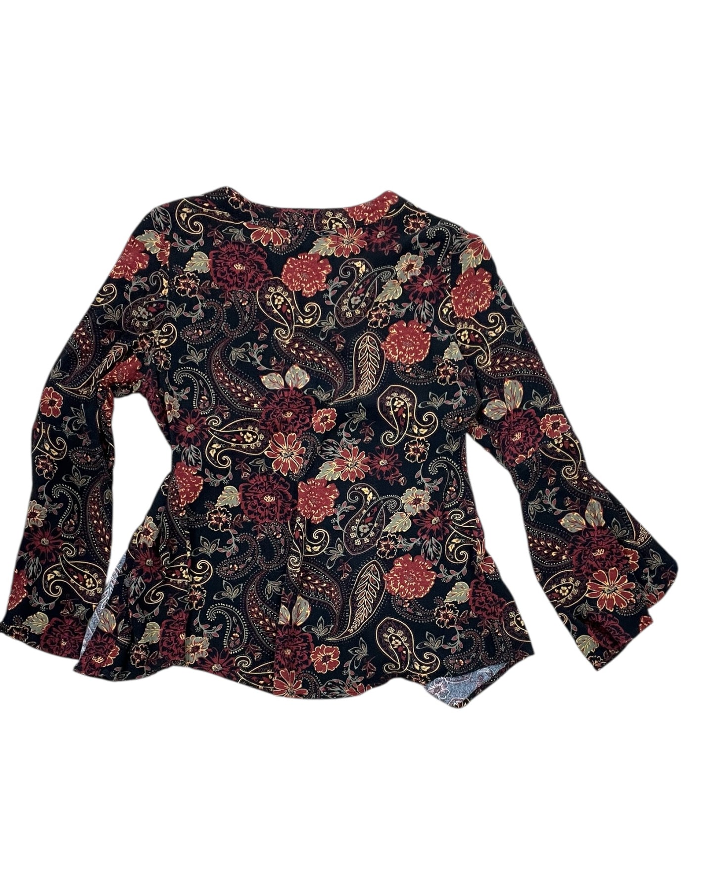 Blouse Ls By Idyllwind In Black & Orange, Size:Xs