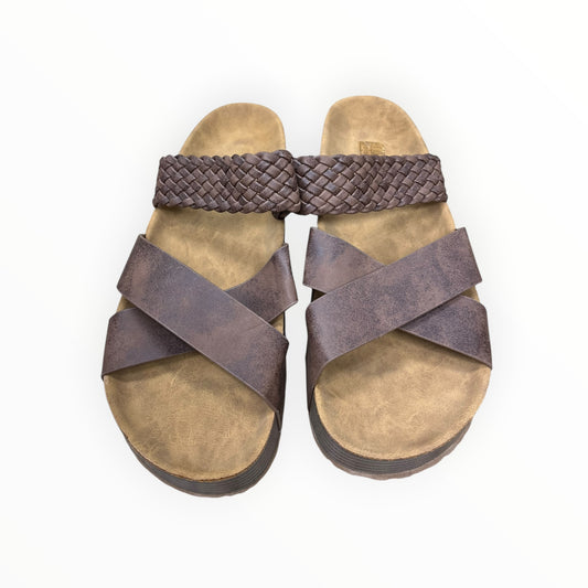 Sandals Heels Platform By Clothes Mentor In Brown, Size:9.5