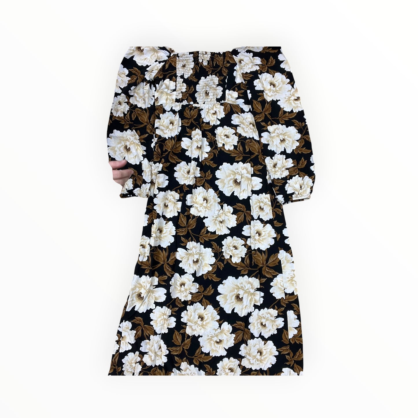 Dress Casual Midi By Old Navy In Brown & Cream, Size:M