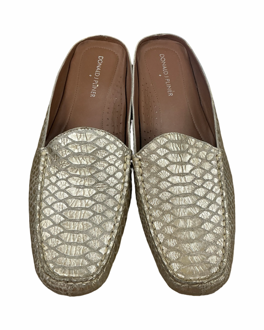 Shoes Flats By Donald Pliner In Gold, Size:9.5
