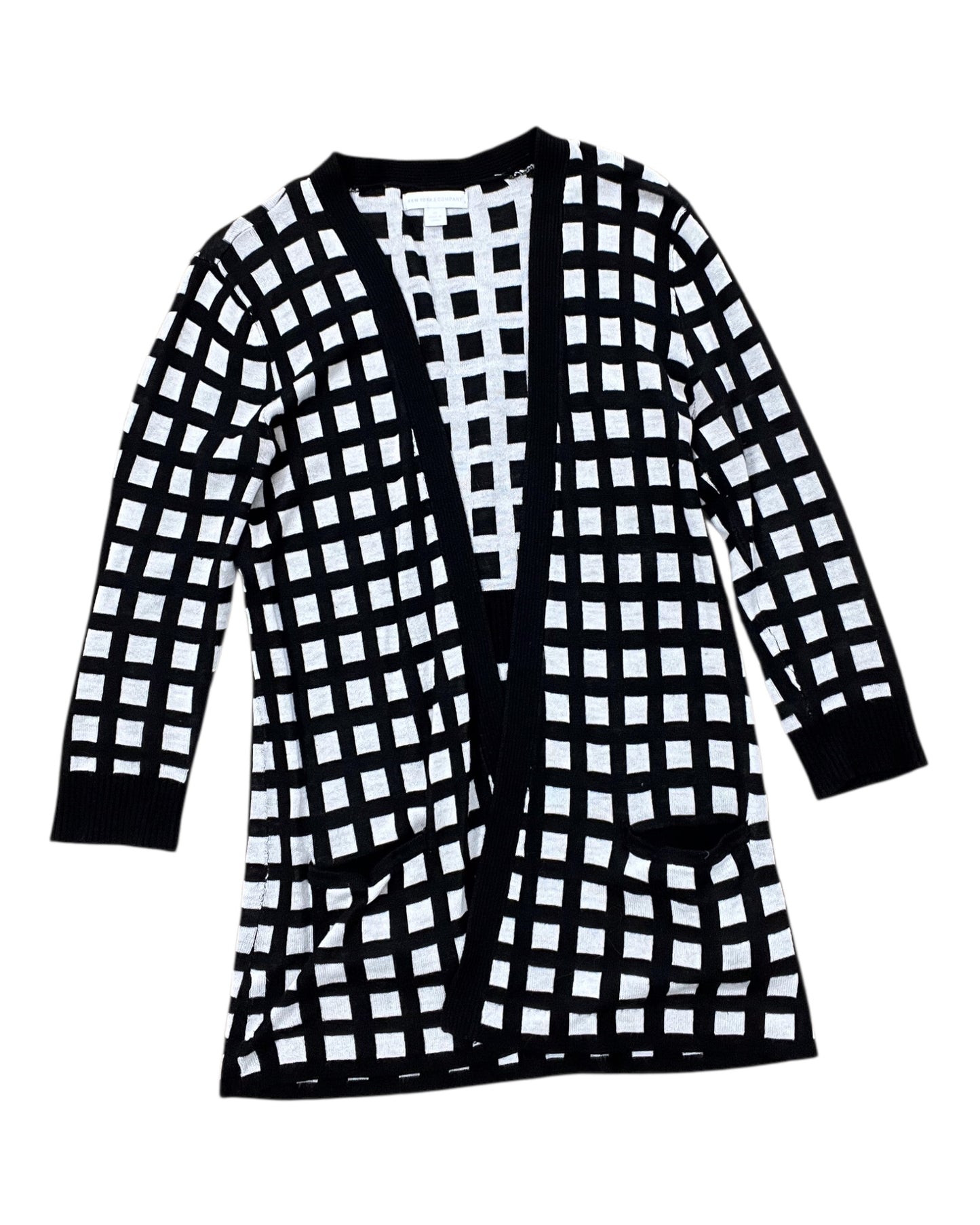 Cardigan By New York And Co In Black & White, Size:Xs