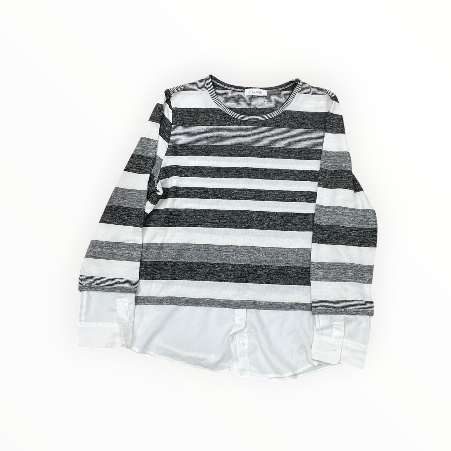 Top Ls By Calvin Klein In Black & White, Size:L