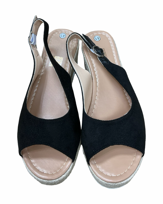 Sandals Heels Block By Clothes Mentor In Black, Size:10.5