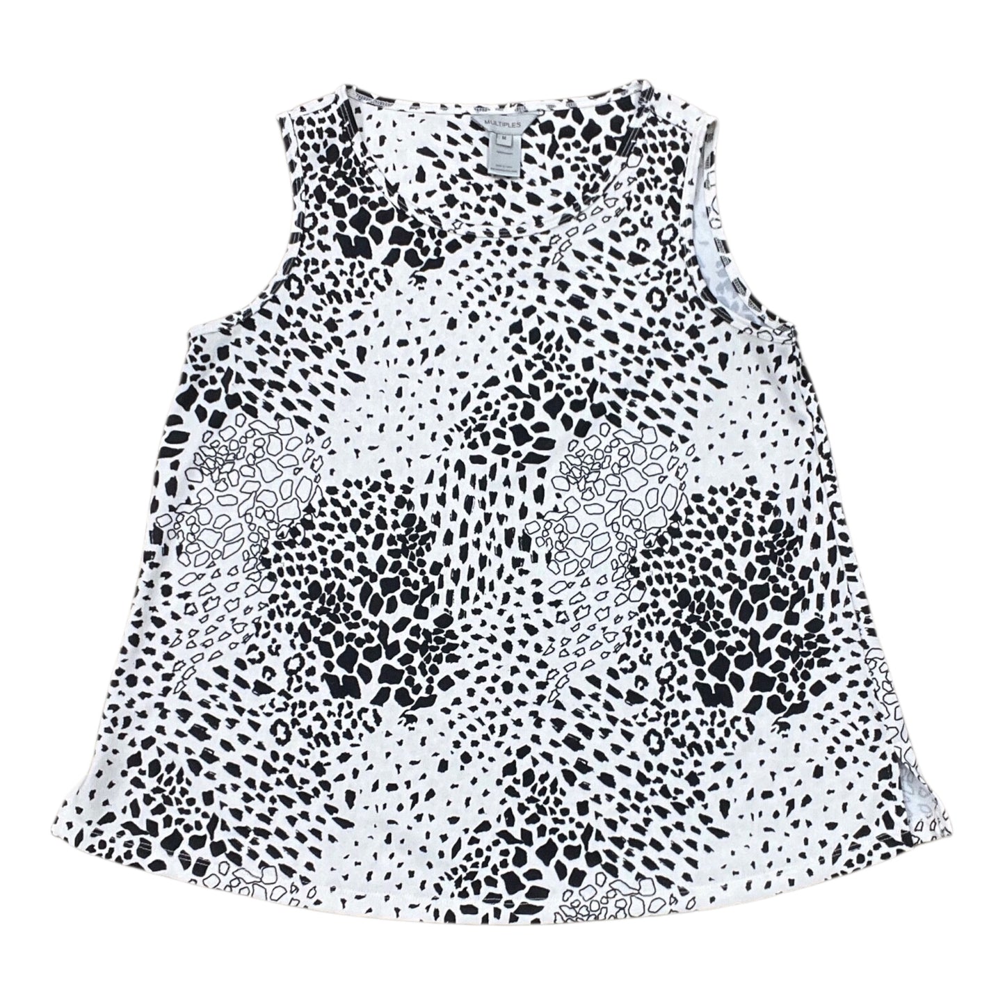 Tank Top By Multiples In Black & Cream, Size:M