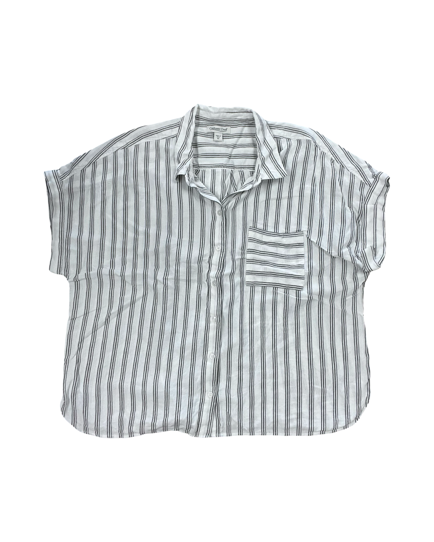 Blouse Ss By Coldwater Creek In Black & White, Size:2X