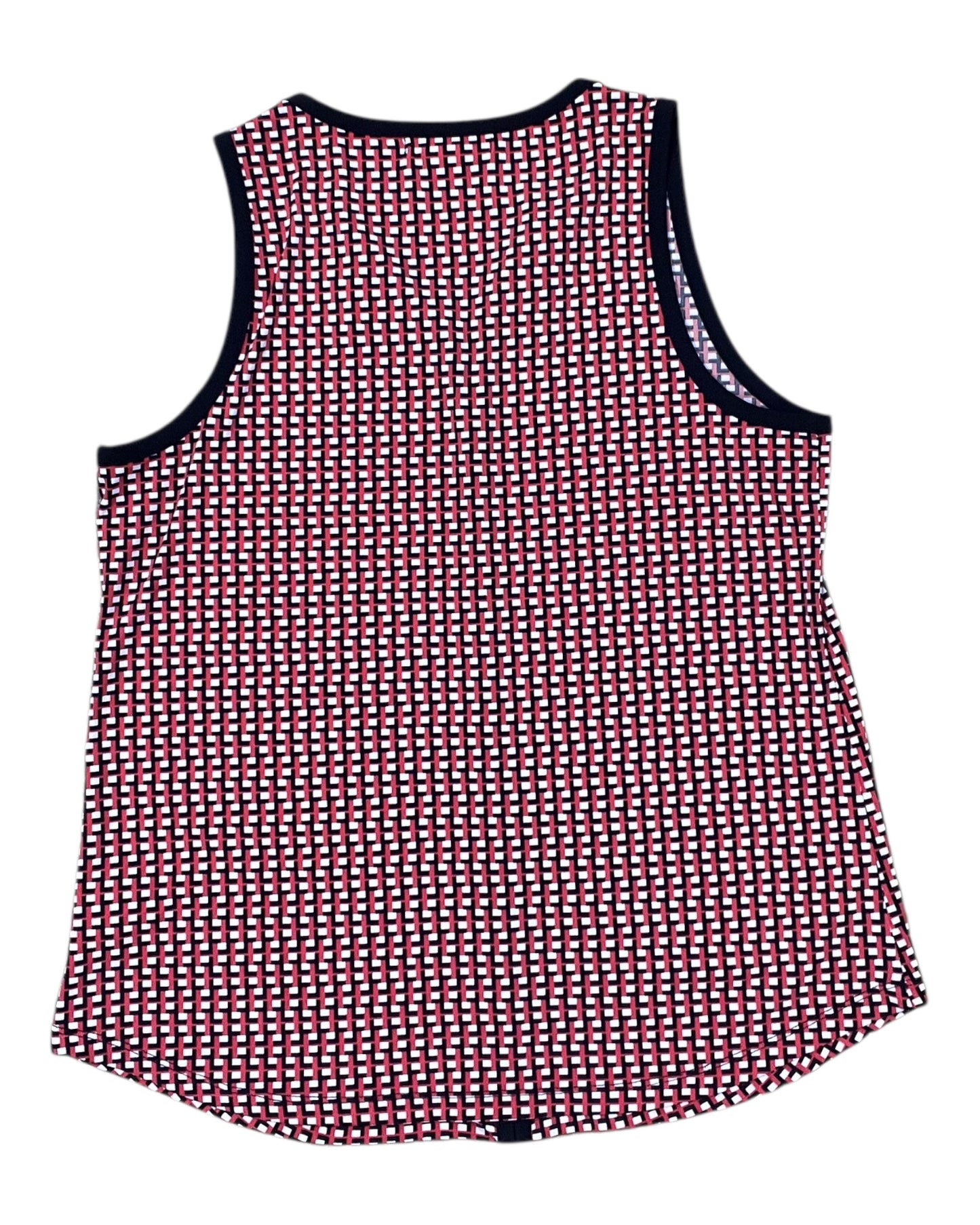 Top Sleeveless By Liz Claiborne In Blue Red & White, Size:M