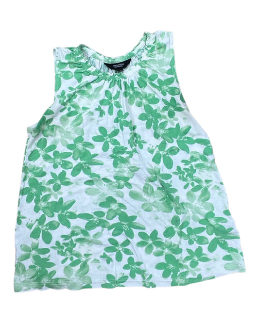 Top Sleeveless By Simply Vera In Green & White, Size:Xs