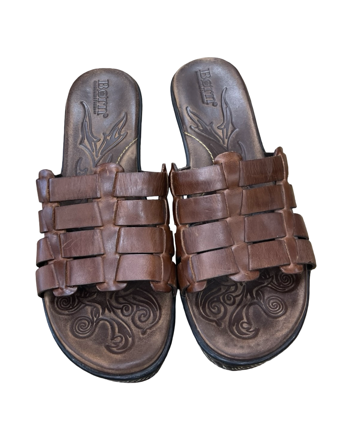 Sandals Heels Block By Born In Brown, Size:9