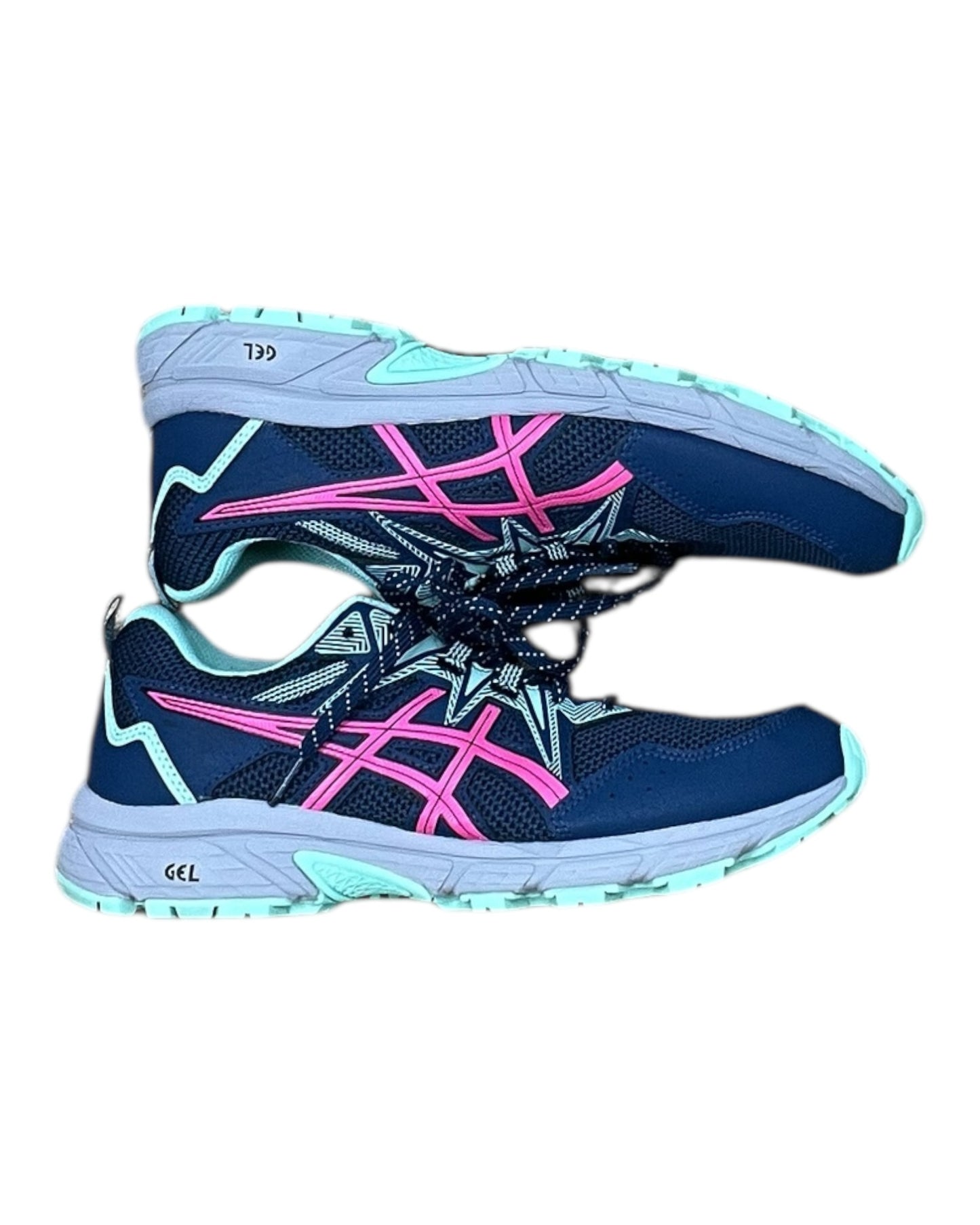 Shoes Athletic By Asics In Blue & Green, Size:9