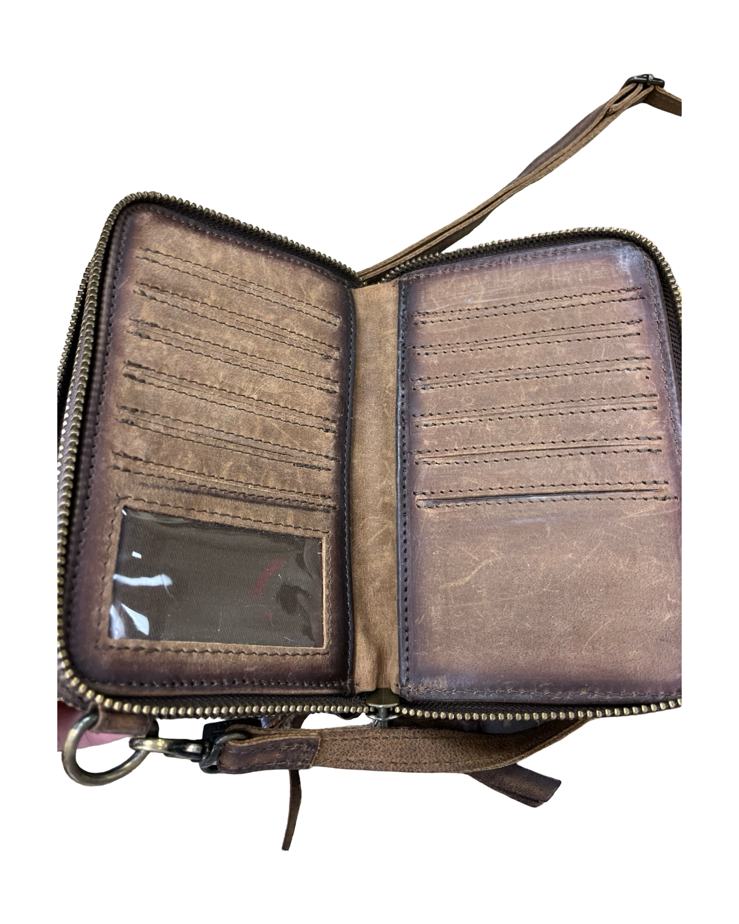 Crossbody Leather By Clothes Mentor In Brown, Size:Small