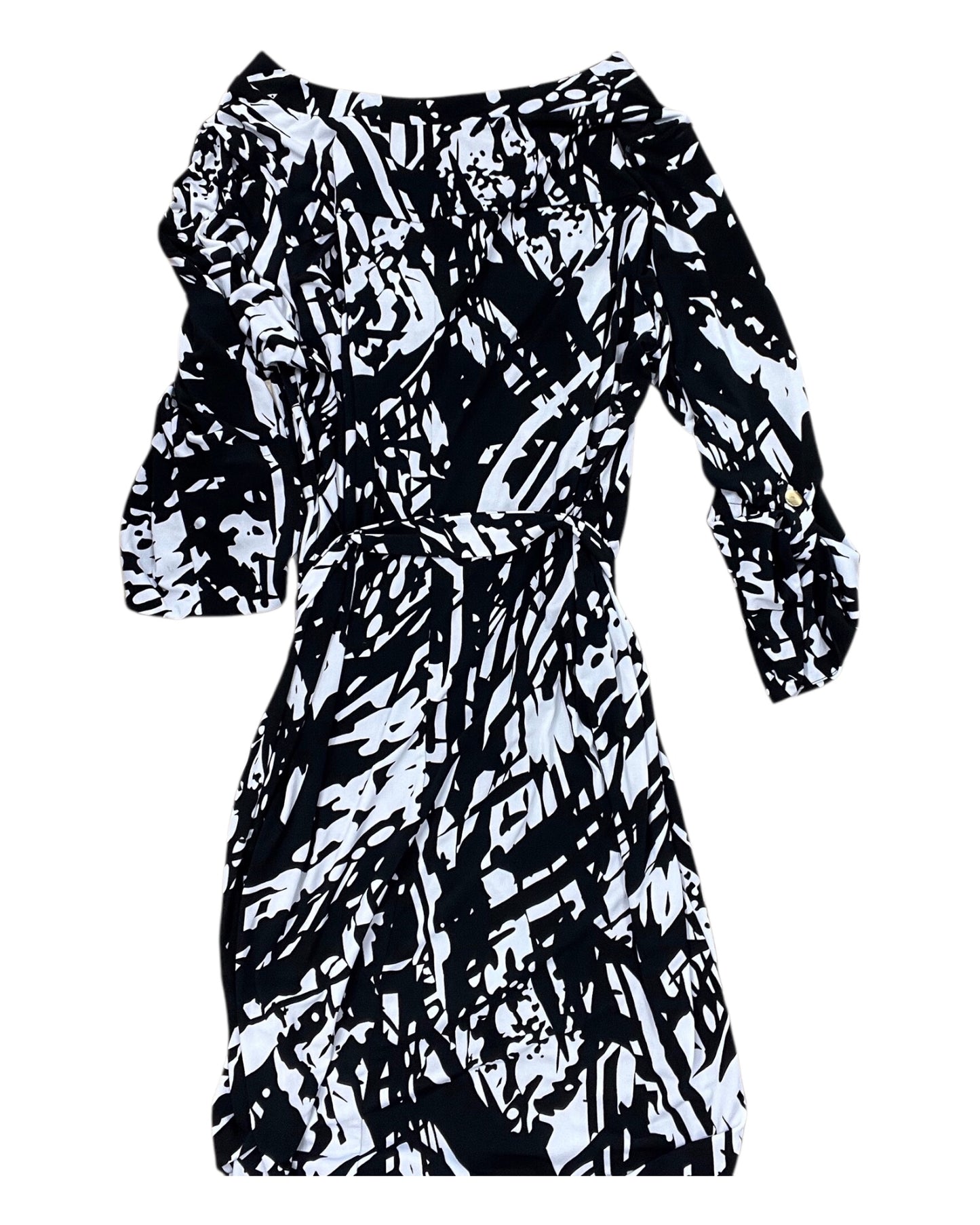 Dress Casual Midi By Emma And Michele In Black & White, Size:1X