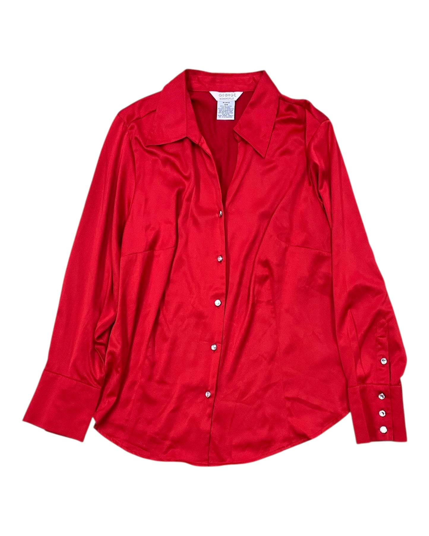 Top Ls By George In Red, Size:Xl