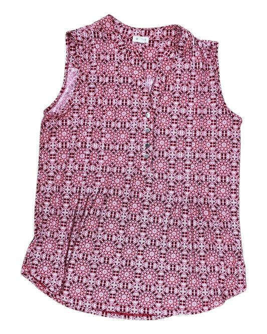 Top Sleeveless By Westport In Red & White, Size:M
