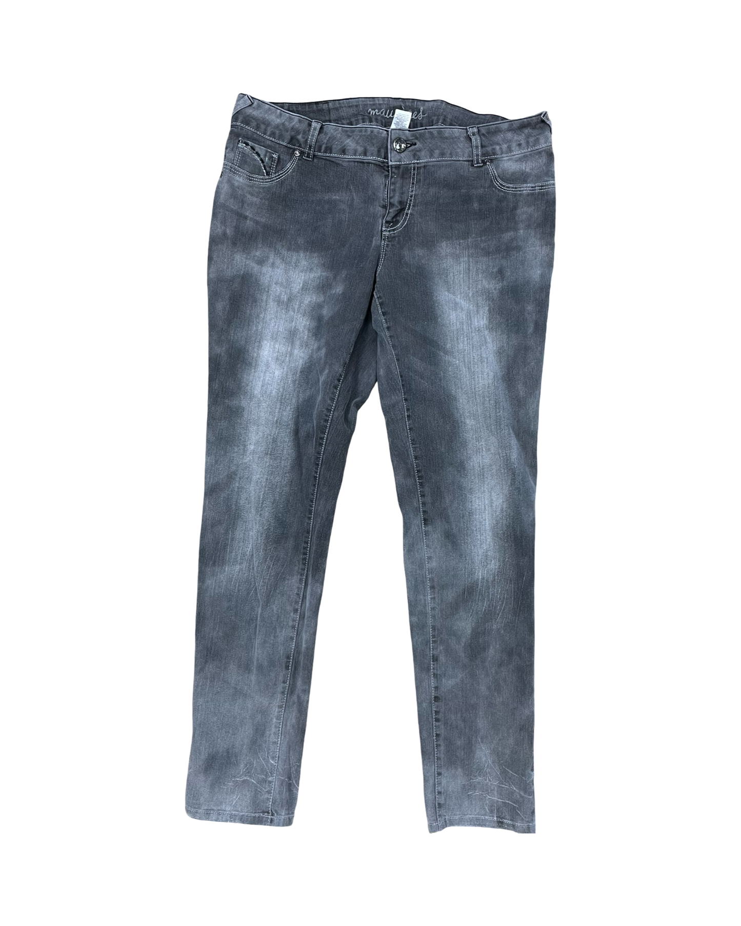 Jeans Skinny By Maurices In Grey Denim, Size:16