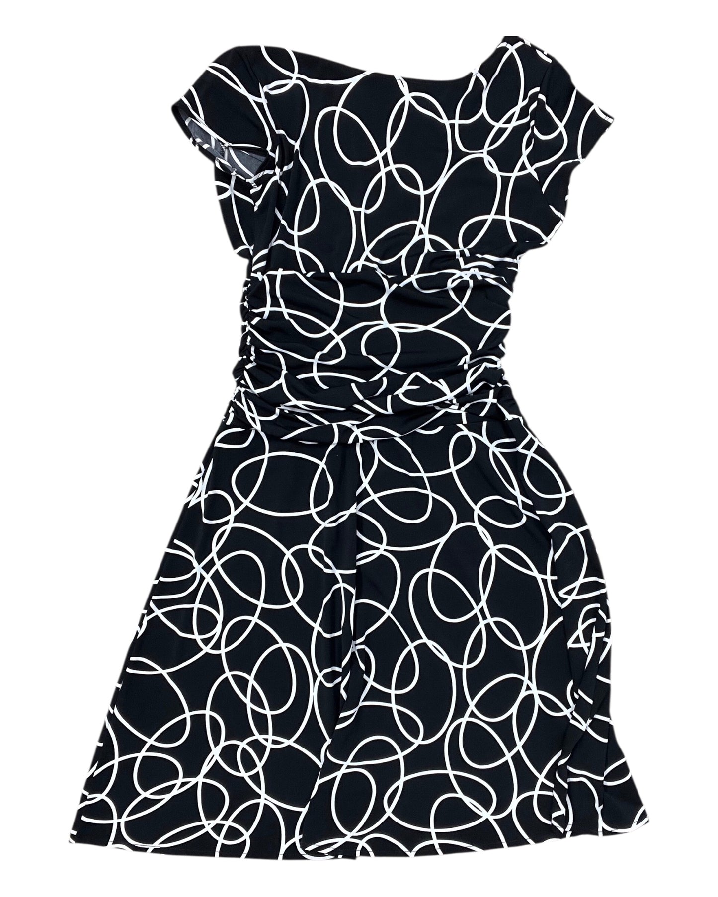 Dress Casual Midi By Dressbarn In Black & White, Size:12
