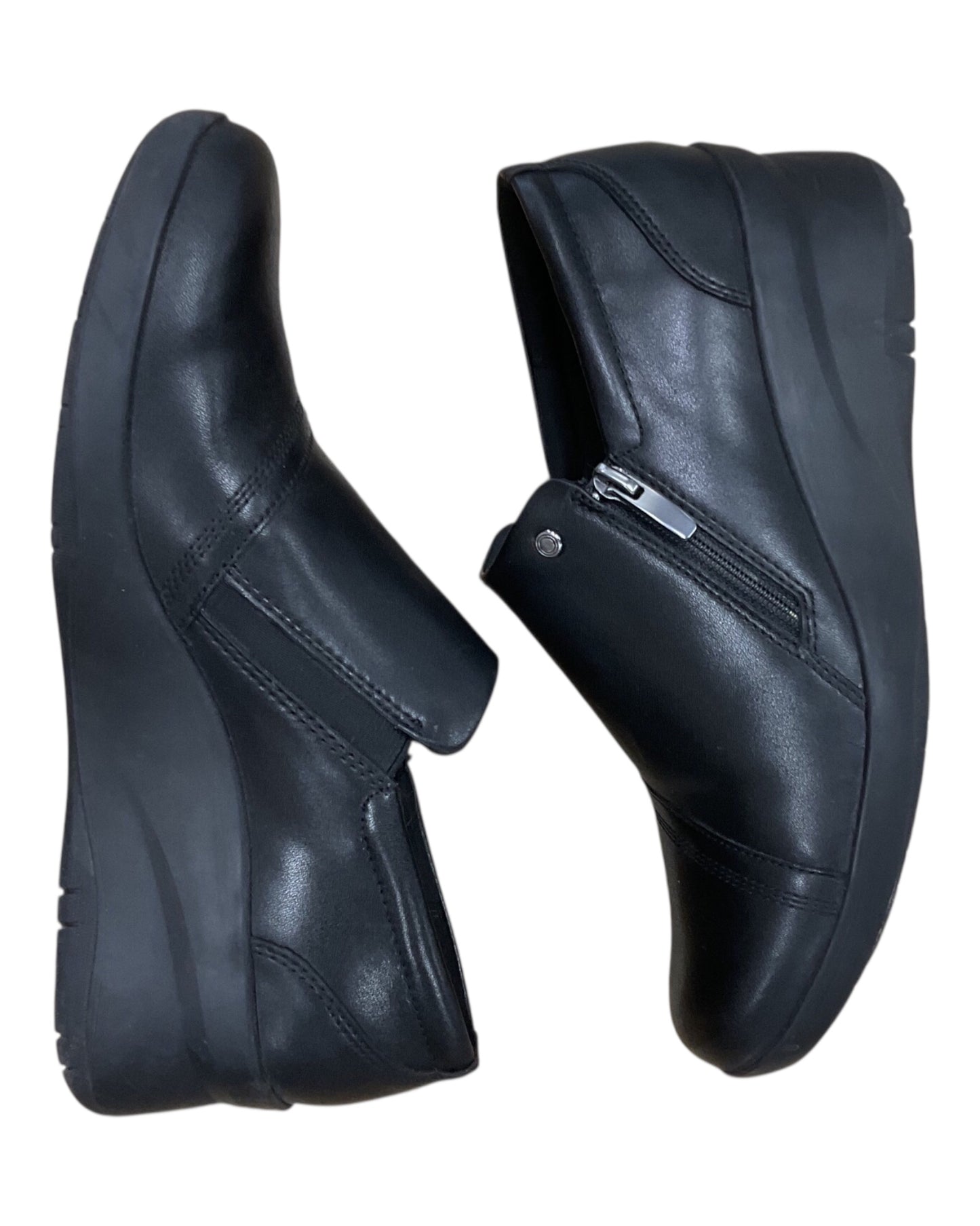 Shoes Flats By Clarks In Black, Size:10