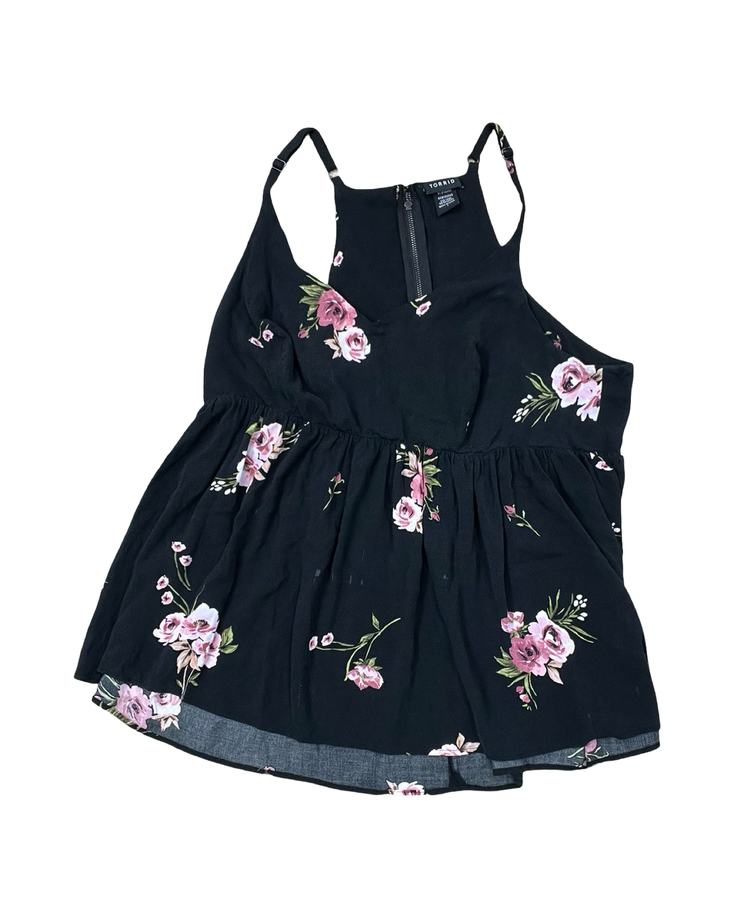 Top Sleeveless By Torrid In Black & Pink, Size:1X