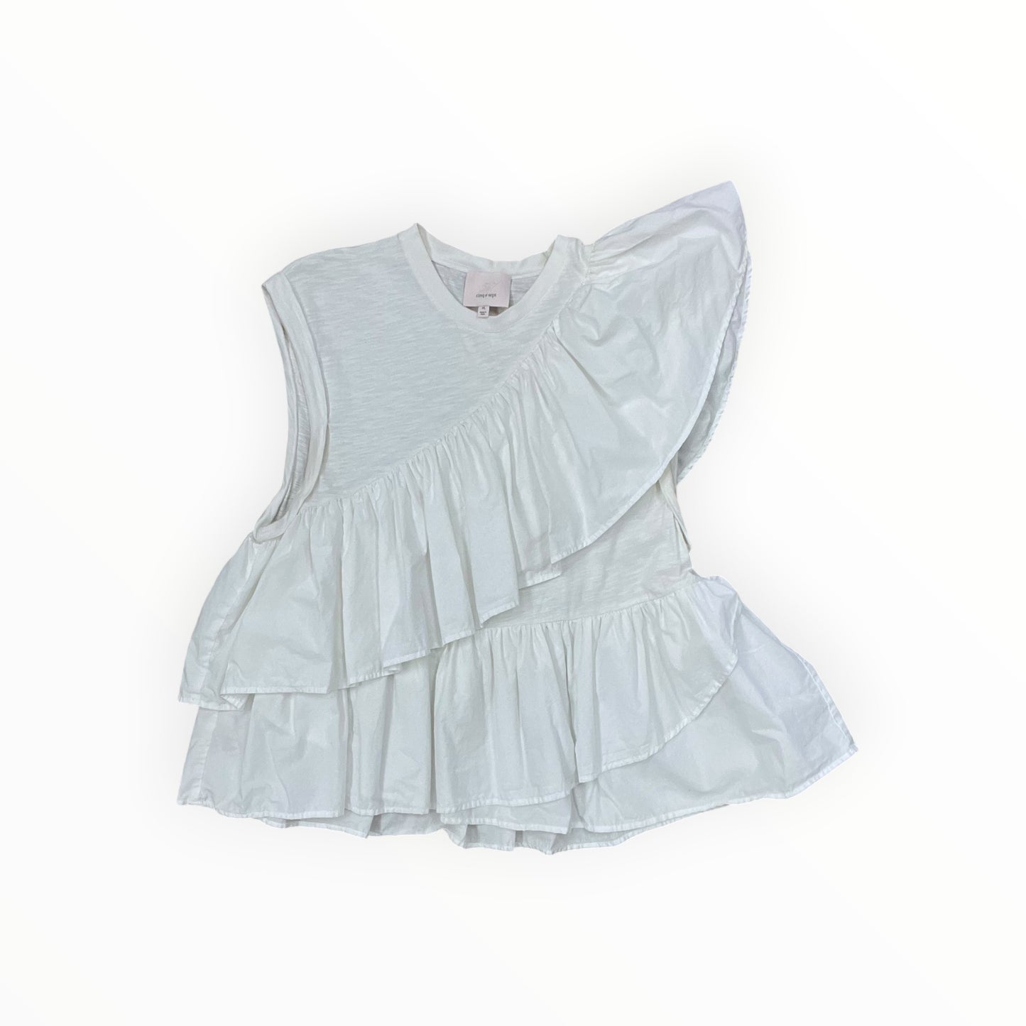 Top Sleeveless By Cinc A Sept In White, Size:Xl