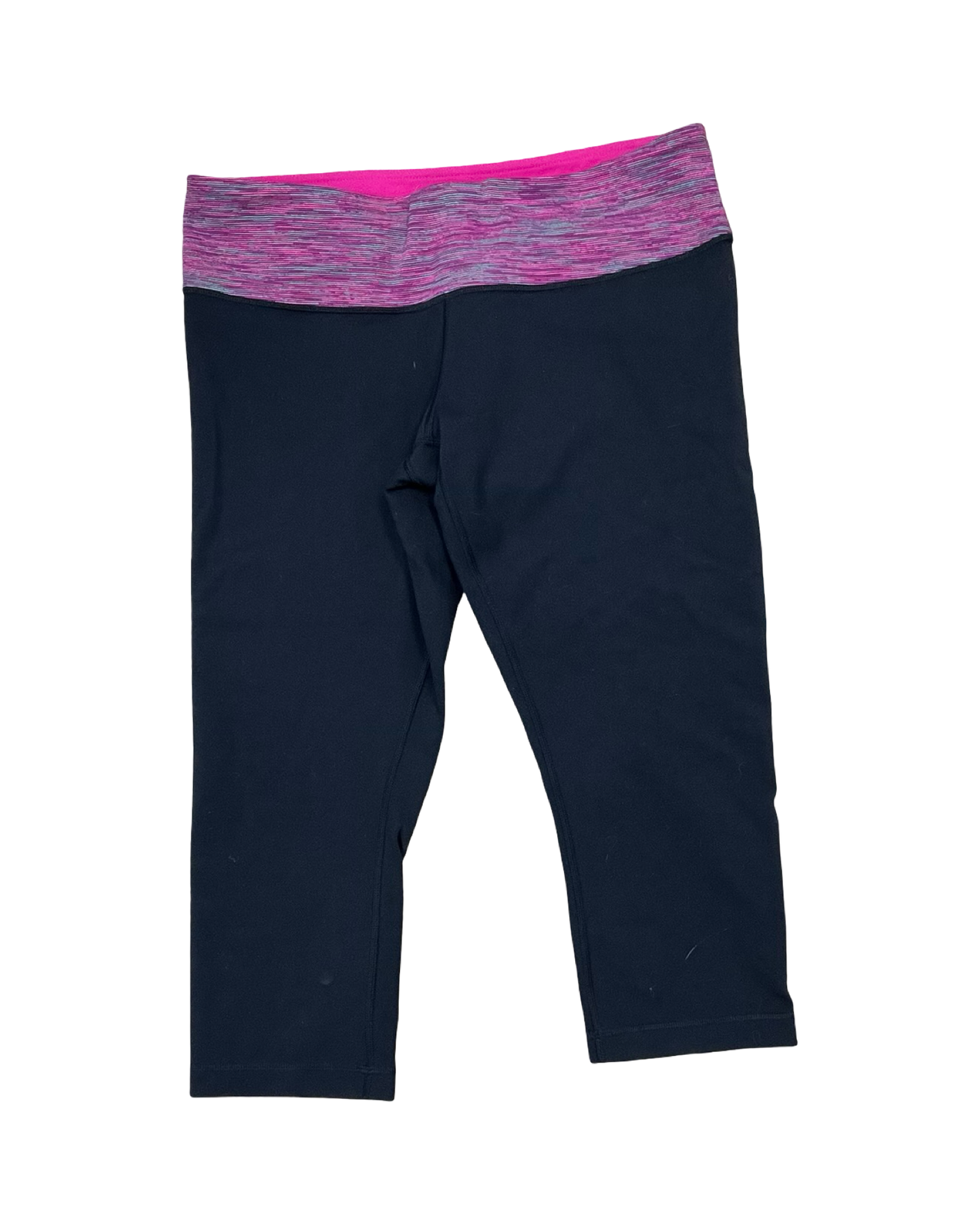 Athletic Capris By Lululemon In Black & Pink, Size:L