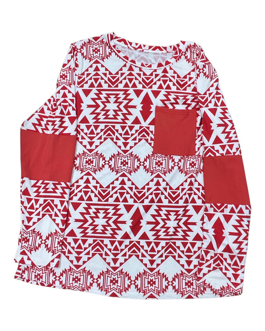 Top Ls By Clothes Mentor In Red & White, Size:2X