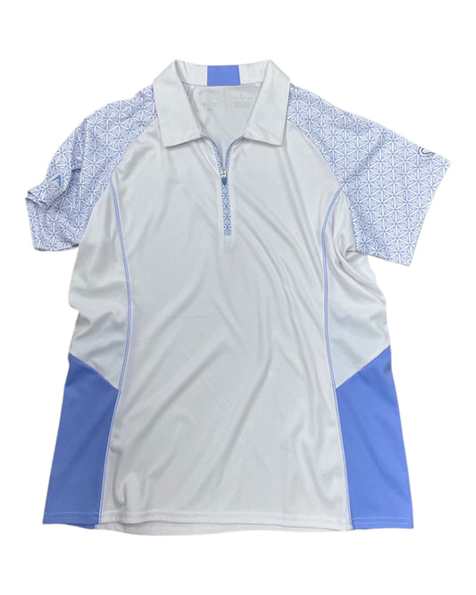 Athletic Top Ss By Antigua In Blue & White, Size:L