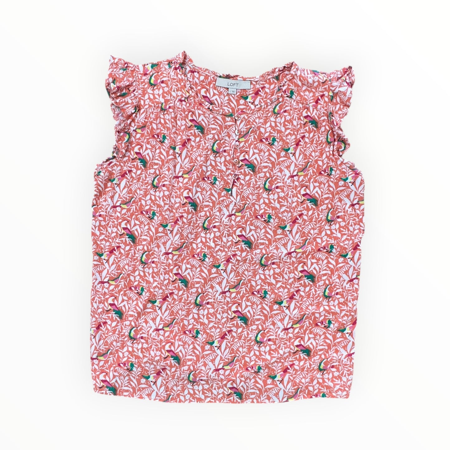 Top Sleeveless By Loft In Orange, Size:L