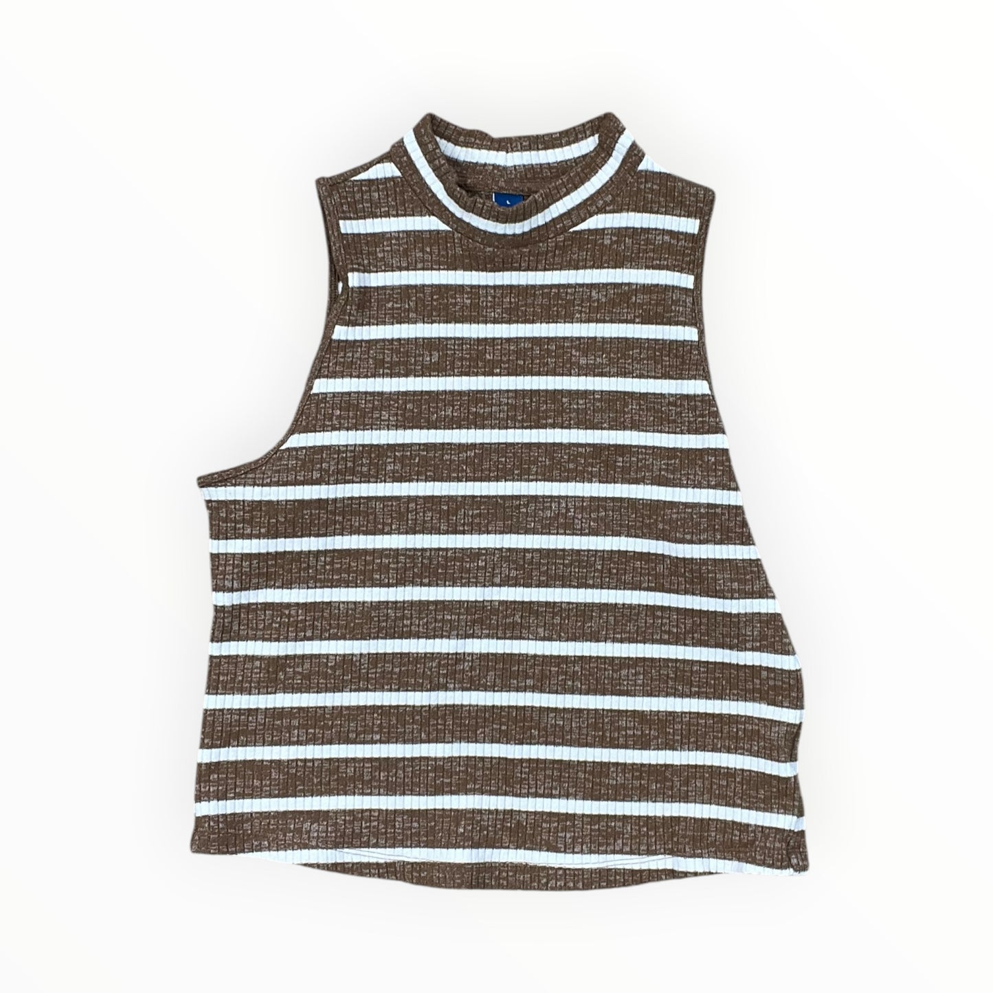 Top Sleeveless By Old Navy In Brown & Cream, Size:L