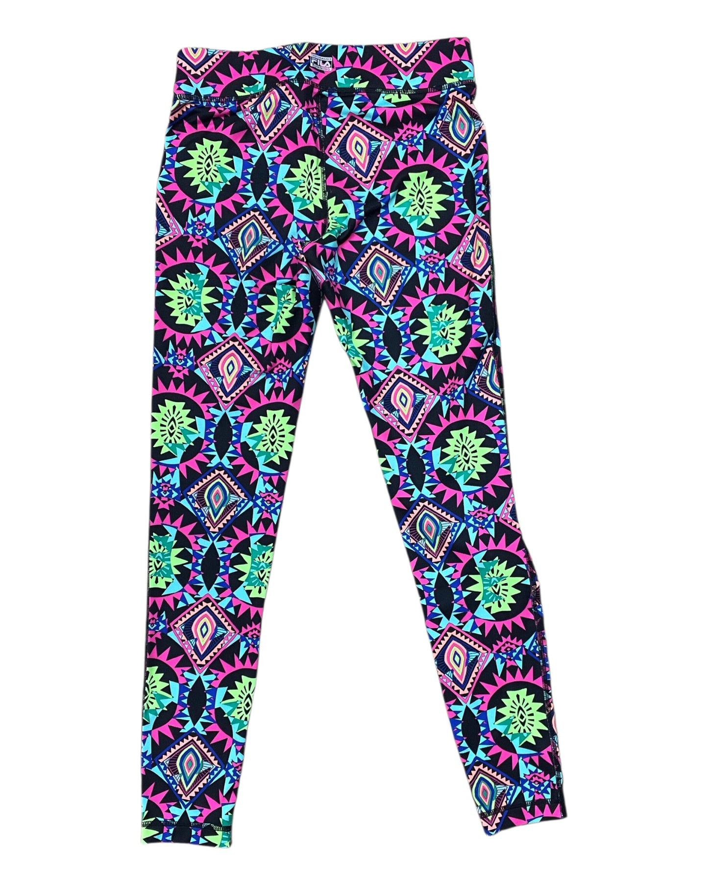 Athletic Leggings By Fila In Black & Pink, Size:Xs