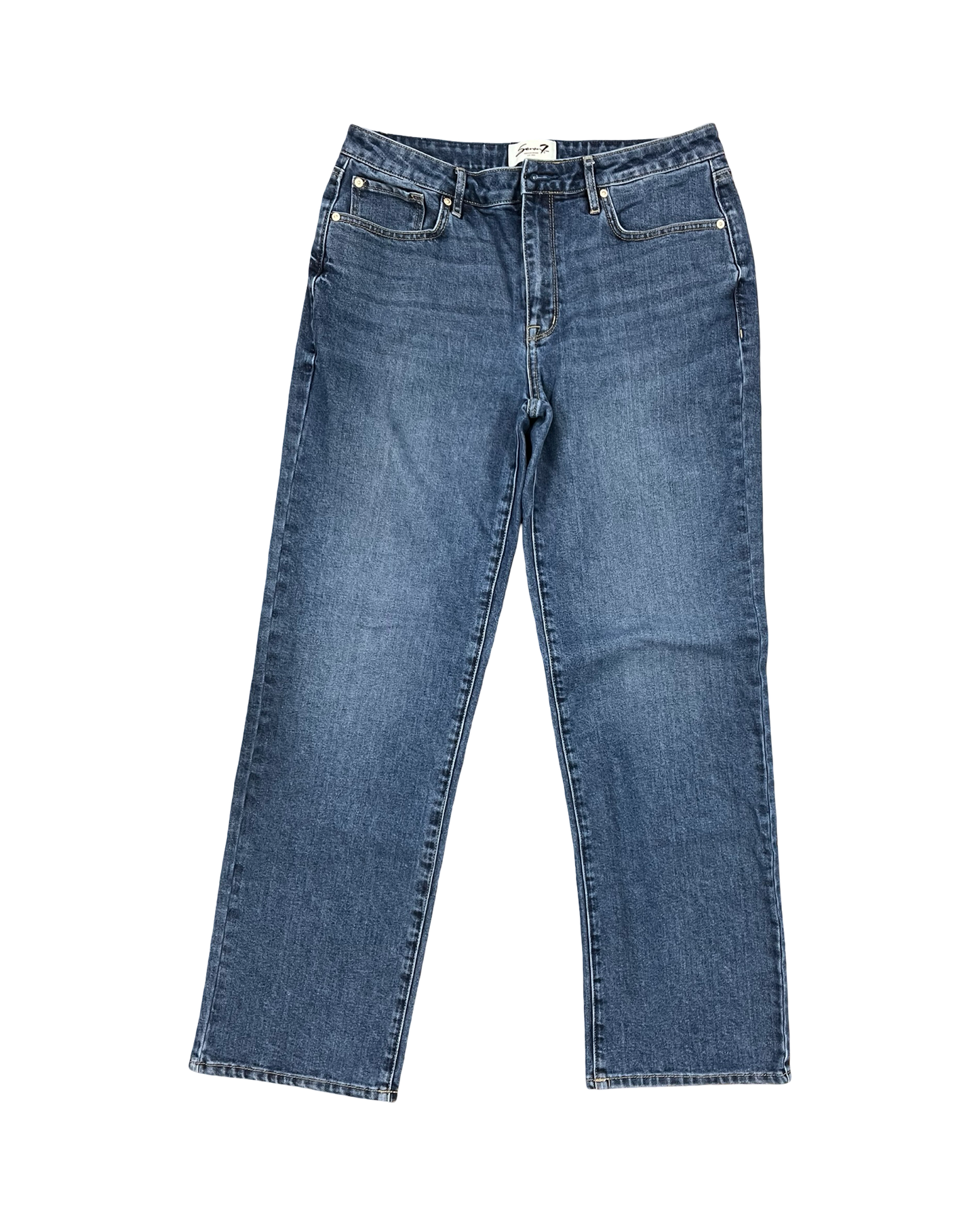 Jeans Straight By Seven 7 In Blue Denim, Size:6
