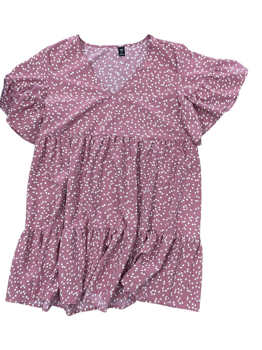Dress Casual Midi By Shein In Pink & White, Size:Xl