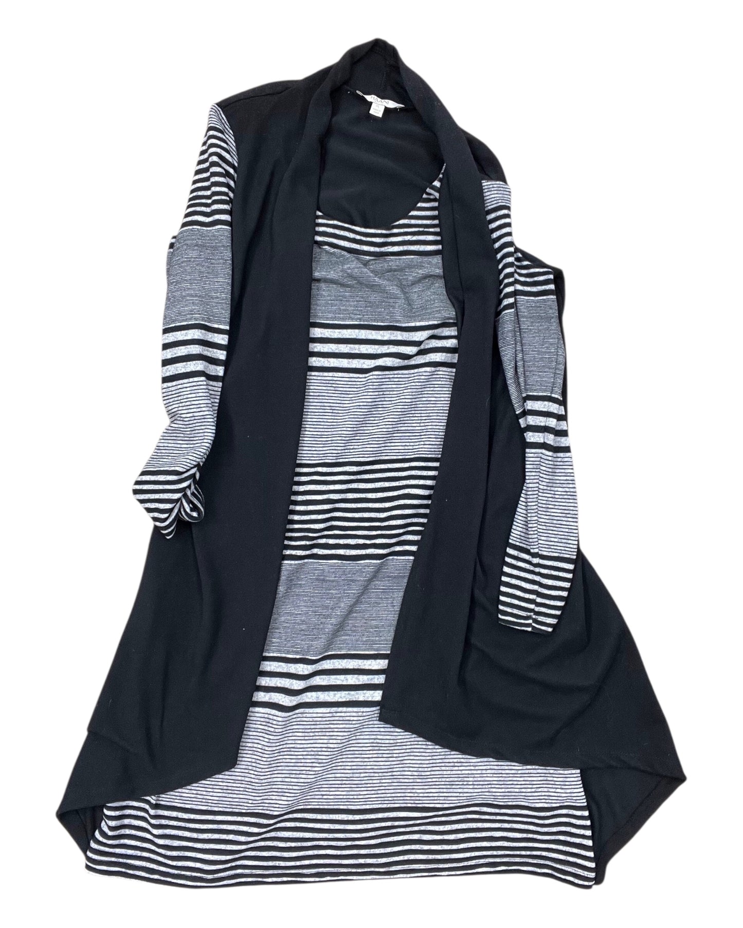 Dress Casual Midi By Haani In Black & Grey, Size:Lp