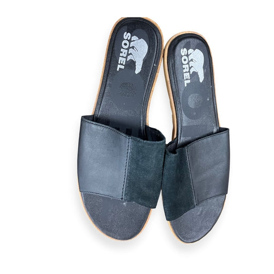Sandals Flats By Sorel In Black, Size:11