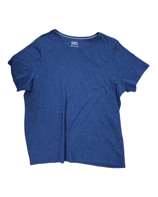 Top Ss Basic By Croft And Barrow In Blue, Size:2X