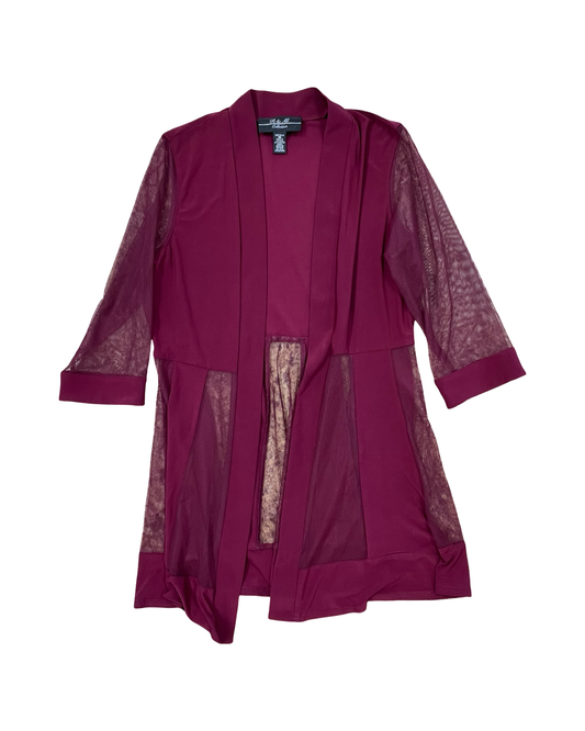 Cardigan By R And M Richards In Maroon, Size:M