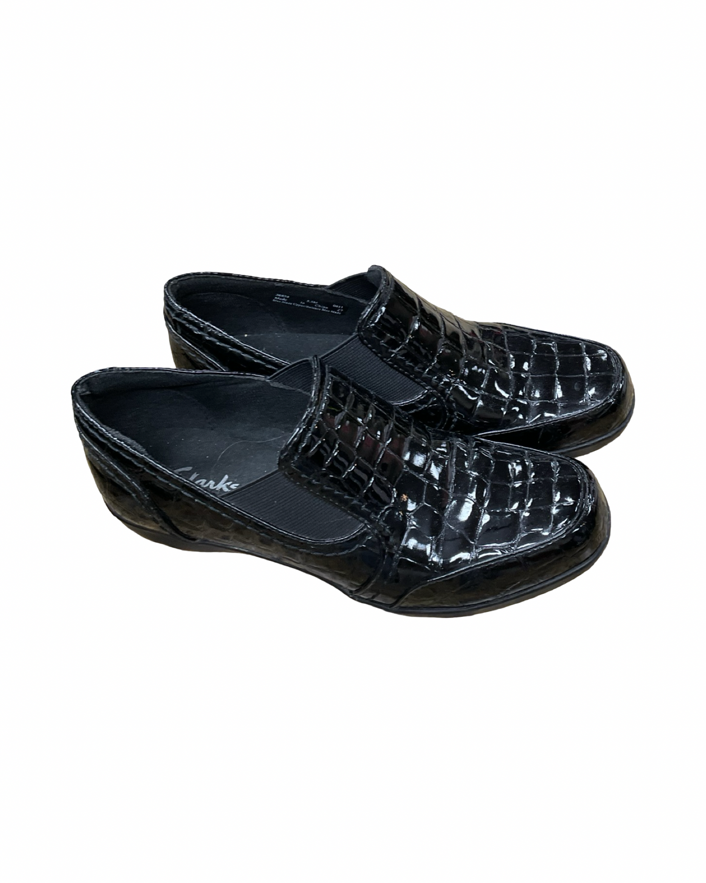 Shoes Flats By Clarks In Black, Size:5.5