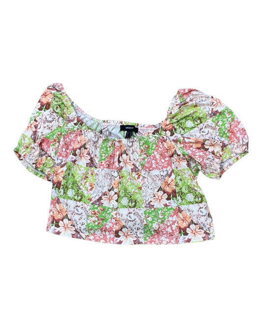 Top Ss By Forever 21 In Green & Tan, Size:1X