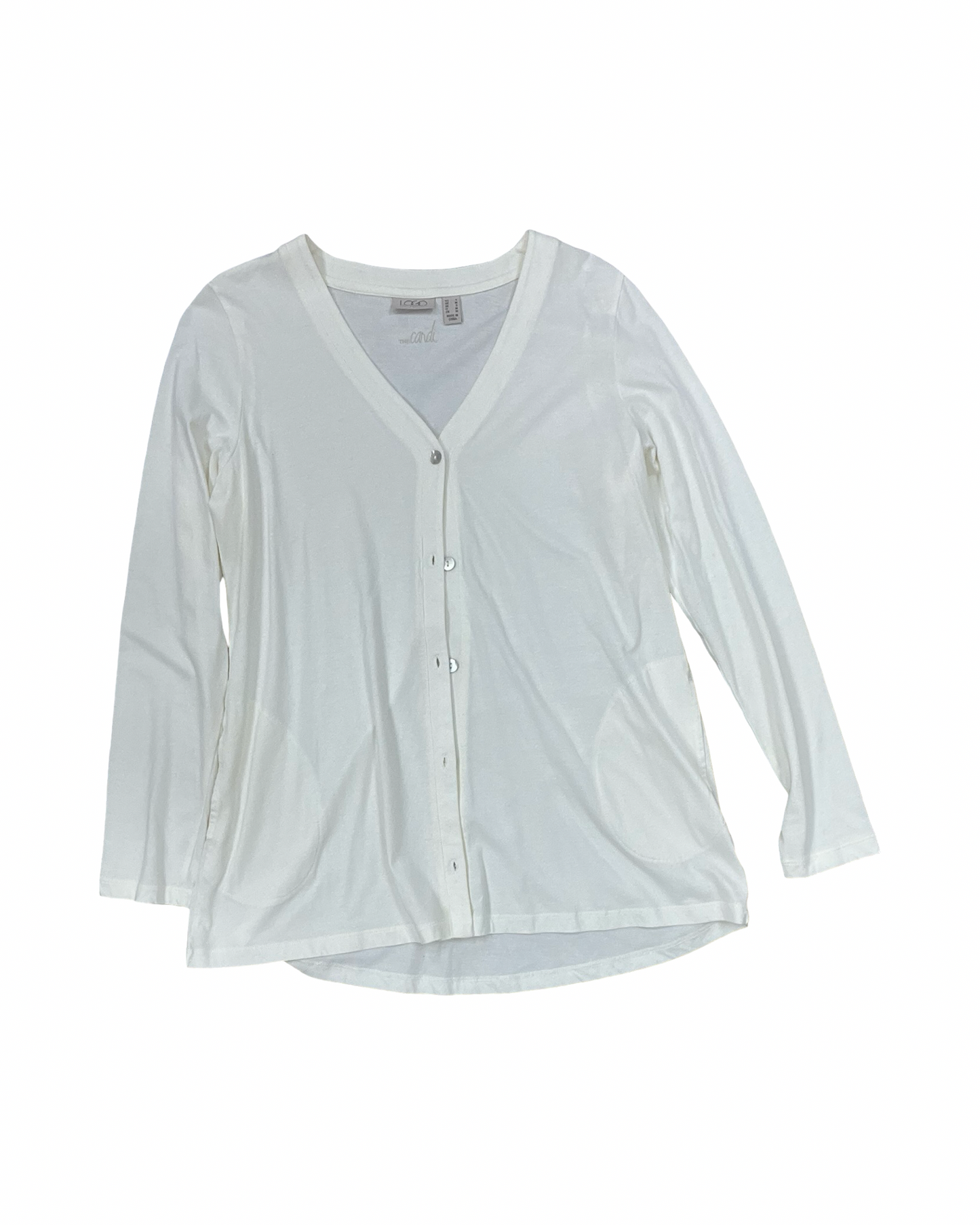 Cardigan By Logo In Cream, Size:S