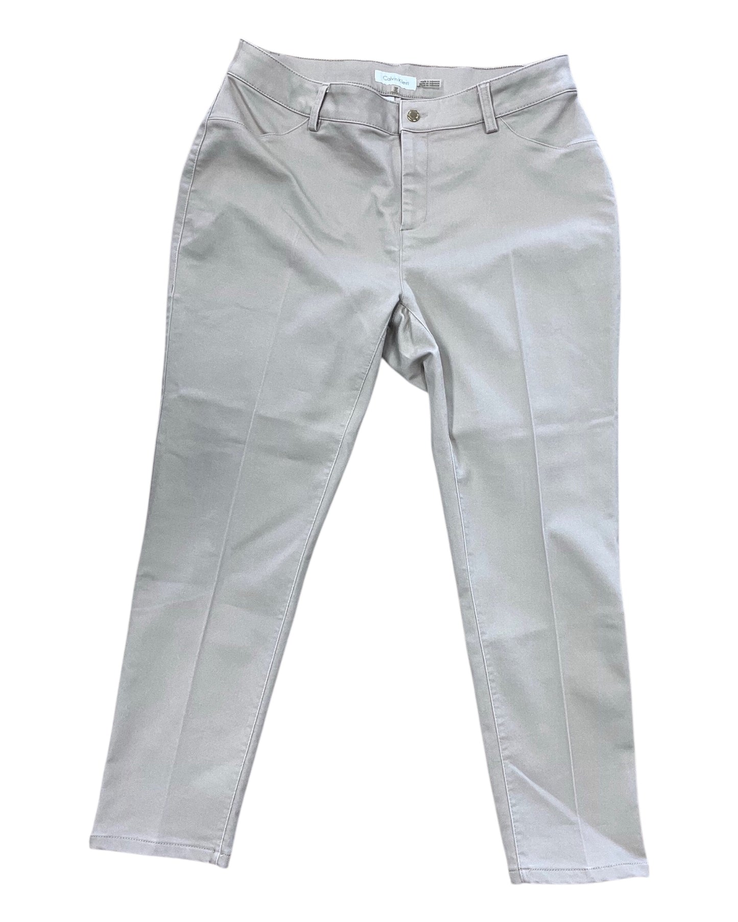 Pants Chinos & Khakis By Calvin Klein In Tan, Size:16