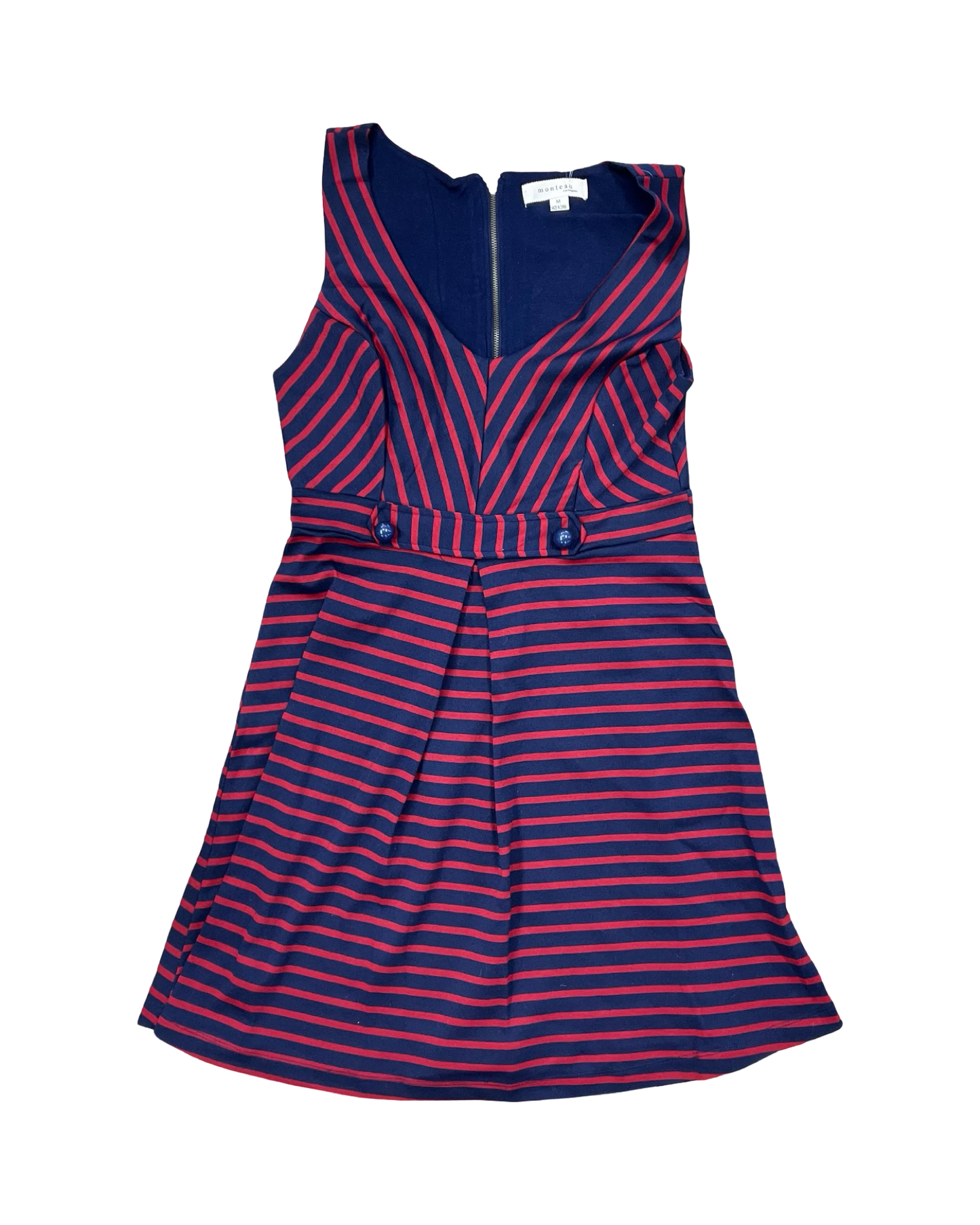 Dress Casual Midi By Monteau In Blue & Red, Size:M