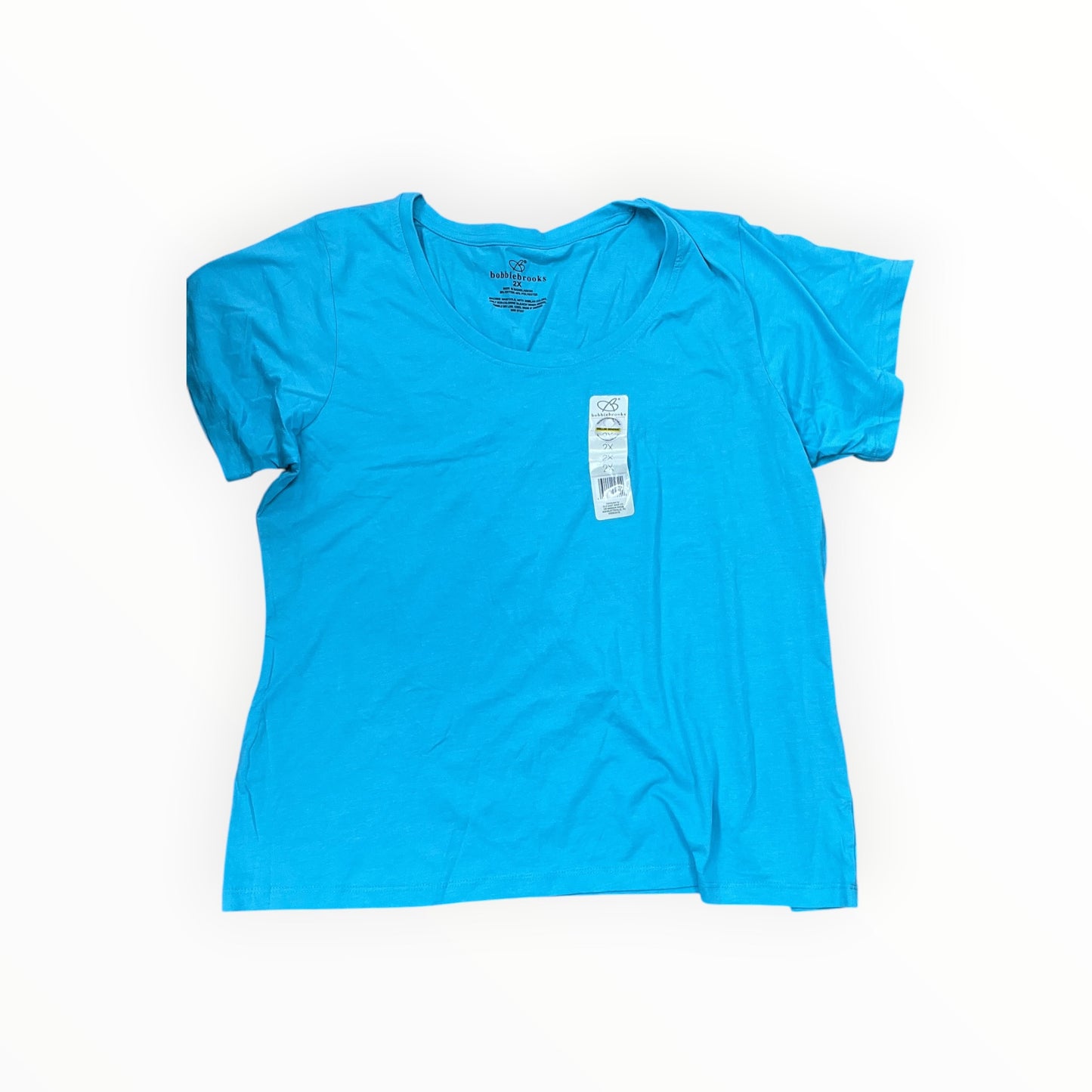 Top Ss Basic By Bobbie Brooks In Blue, Size:2X