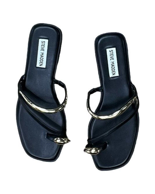 Sandals Flats By Steve Madden In Black, Size:7