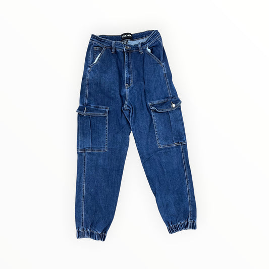 Jeans Wide Leg By Fashion Nova In Blue Denim, Size:12