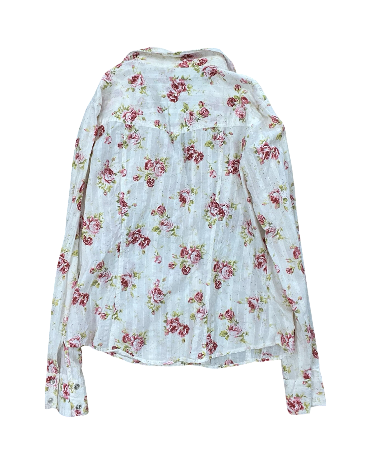 Blouse Ls By Old Navy In Cream & Pink, Size:L