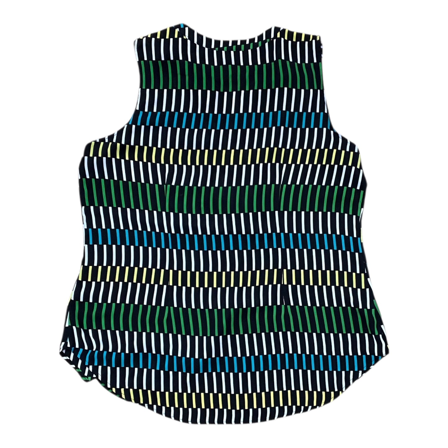 Blouse Sleeveless By Worthington In Black & Green, Size:L